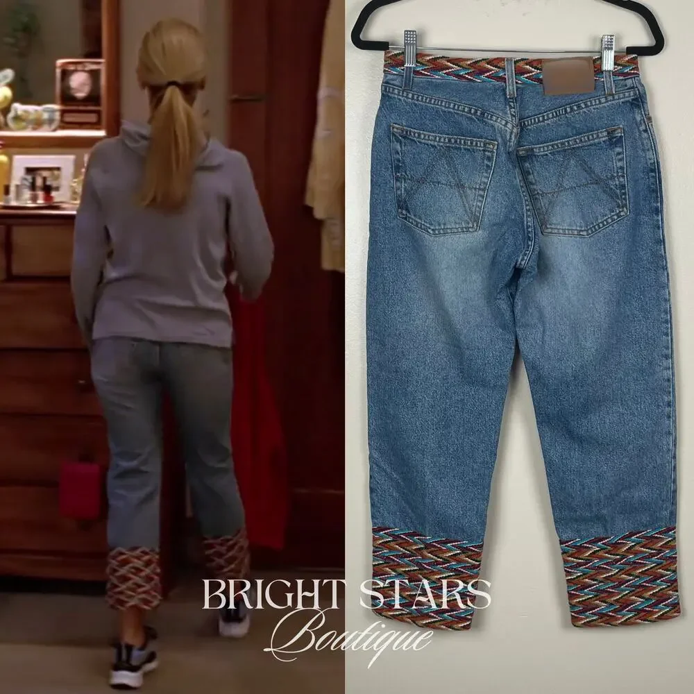 Rare Multicolor Trim Cropped Jeans ASO Buffy Summers BtVS High Rise Vintage